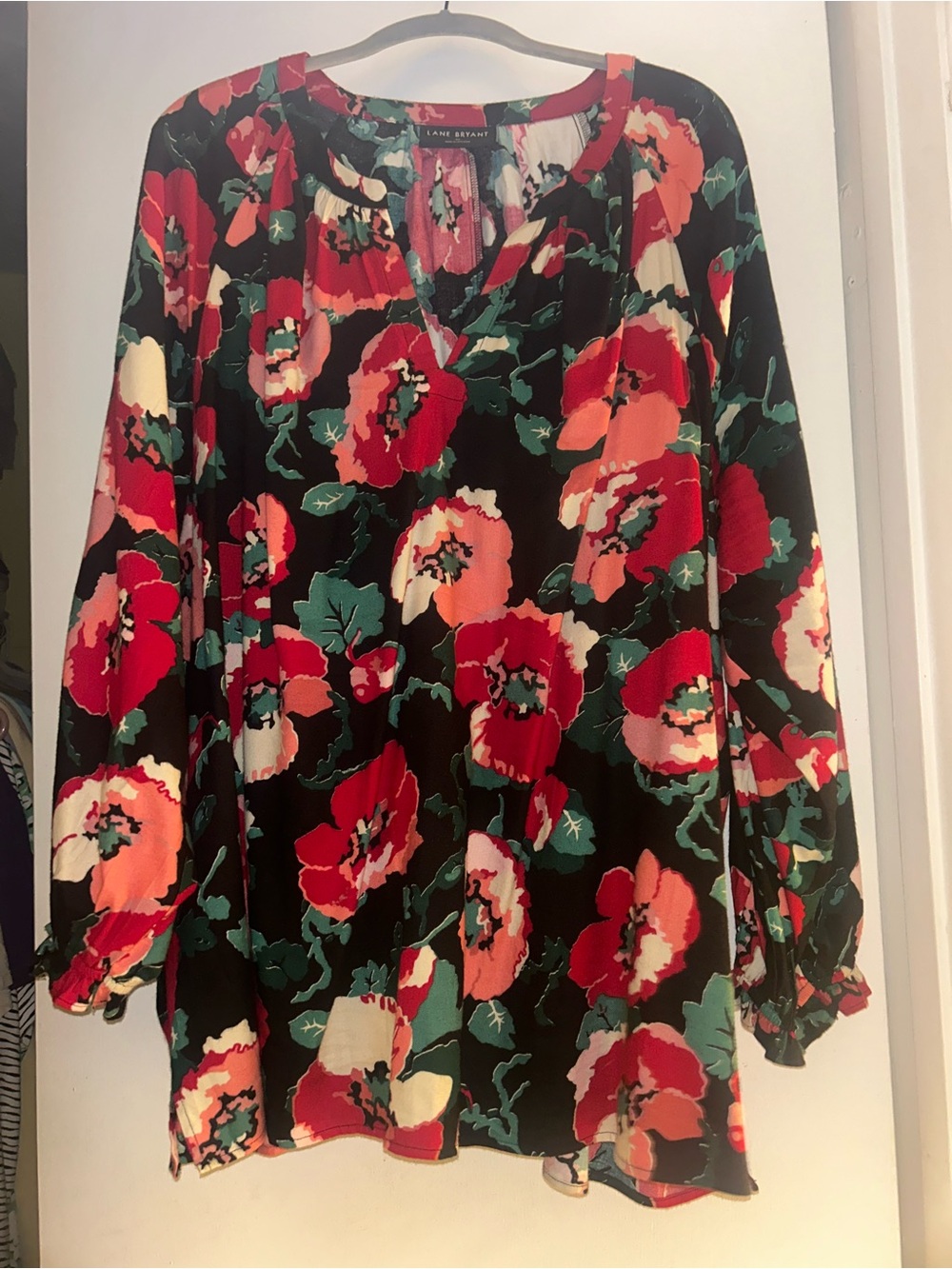 Lane Bryant Floral V-Neck Tunic, 22